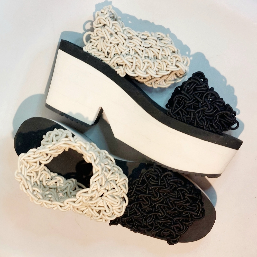 Arielle de Pinto/LVMM crocheted flatform sandals, EU40, NWT